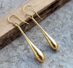 Drop dangle earring With 22k gold plated, Brass handmade jewelry